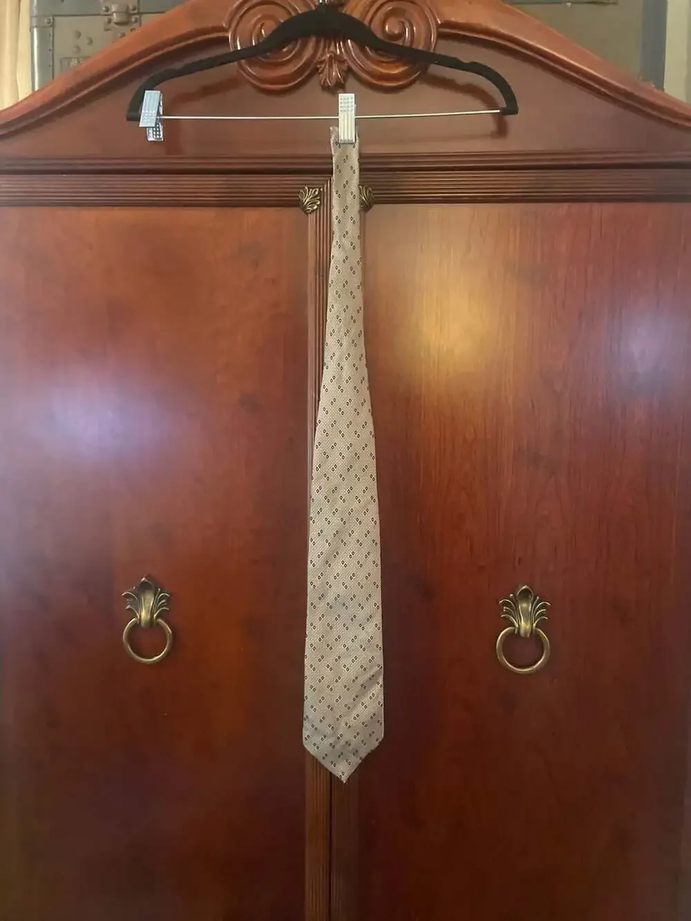 Nautica Men's Tan Geometric Silk Necktie